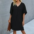 thumbnail image 4 of Fridja Femmes Été Décontracté O-Cou Court Sales Robe au Genou Libre, 4 of 7