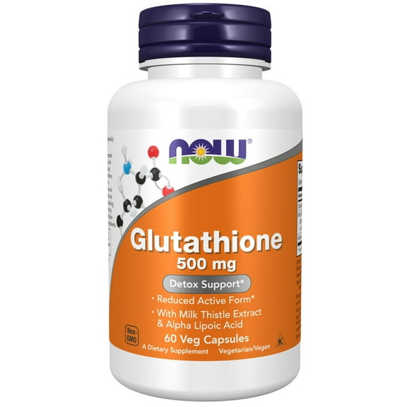 NOW Supplements, Glutathione 500 mg, With Milk Thistle Extract & Alpha Lipoic Acid, Free Radical Neutralizer*, 60 Veg Capsules