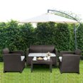 thumbnail image 3 of Gymax 4 Piece Patio Furniture Set Molded Rattan Sectional Sofa Set Coffee Table Coffee, 3 of 10