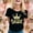 Black, variant on Womens T Shirts Letter Print Short Sleeve Crewneck Bride Theme Top Women Blouse Army Green XL