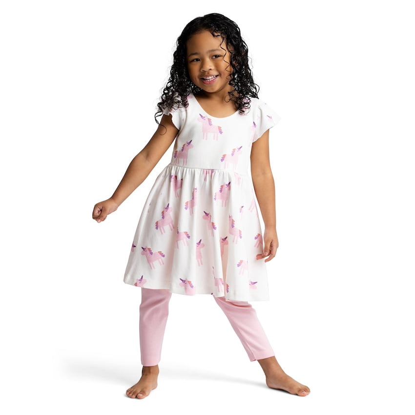 M+A by Monica + Andy Organic Cotton Flutter Sleeve Let's Dance Dress for Babies