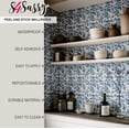 thumbnail image 5 of S4Sassy Peel & Stick Vinyl Wallpaper, Chic Floral Wallpaper Contact Paper Waterproof - Blue, 25"x60", Removable Wall Covering for Bedrooms & Living Areas, Renter Spaces, Cabinets, 5 of 8