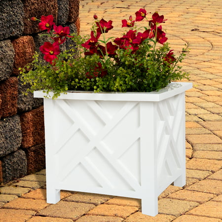 Box Planter - White by Pure Garden (Best Wood For Garden Planter Boxes)