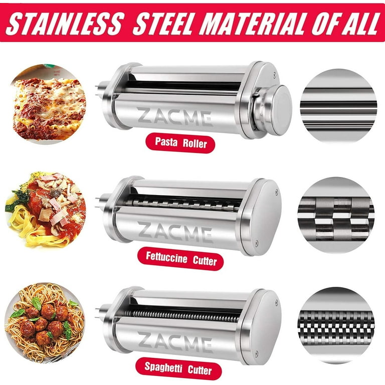 Pasta Maker Attachment Stainless Steel Pasta Roller for Kitchenaid Stand  Mixer, 8 Adjustment Knob for Kitchenaid Pasta Maker