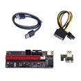 thumbnail image 1 of Kearding Cable extensor PCI-E Placa de alimentación USB 3.0 6 pines 1X a 16X Capacitores Tarjeta Mini adaptador de video Suministros para negro Electrónica miscelánea Negro, 1 of 6