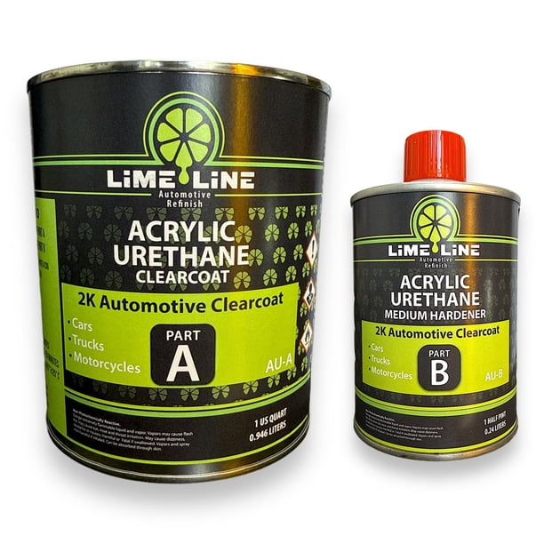 Kit de pintura para automóviles LiME LiNe 2K, pintura transparente de 1,25 litros con endurecedor