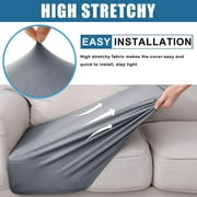 Smiry Waterproof Couch Cushion Covers, Stretch Sofa Seat Cushion Slipcovers,Elastic Furniture Protector for Pets And Kid(Small, Gray)