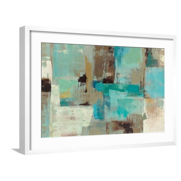Teal and Aqua Reflections V2 Framed Premium Giclee Print by Silvia Vassileva, 24" x 16", Sold by Art.com