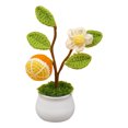 thumbnail image 2 of Fiudx Liquidación de ofertas flash Maceta de flores de simulación de ganchillo terminada con flores de lana para decoración de interiores de automóviles, maceta pequeña, 2 of 5