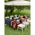 thumbnail image 5 of 60x120 Inch Outdoor Tablecloth with Umbrella Hole Zipper Rectangle American Flag Rectangular Tablecloths Outside Waterproof Blue Red USA Flag Retro Hockey Patio Table Cloth Cover for Picnic Party, 5 of 8