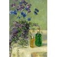 thumbnail image 2 of Wegener, Gerda 11x14 White Modern Wood Framed Museum Art Print Titled - Still life with blue flowers and two bottles on a table, 2 of 4