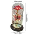 thumbnail image 3 of JWshufel LED Rose Night Light Preserved Flower Butterfly Ornament with Foil Accents and Decorative Base Romantic Table Lamp for Bedroom Desk Window Sill Valentine Gift Red 8.7x4.3x3.5in, 3 of 6