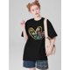 thumbnail image 1 of His & Hers Valentine's Day T-Shirts - 100% Cotton, 220g, Heart Pattern in Golden Glitter - Casual Knit Fabric, Short Sleeve, Round Neck - Perfect for Couples, Ideal Gift for Him or Her, Valentines Da, 1 of 6