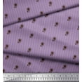 thumbnail image 2 of Soimoi Purple Velvet Fabric Sunflower & Stripe Print Fabric by Yard 58 Inch Wide, 2 of 3