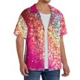 thumbnail image 4 of Lukts Purple Sparkling Men's Hawaiian Shirt Beach Short Sleeved Button top-X-Large, 4 of 7