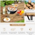 thumbnail image 6 of Costway 3 PCS Outdoor Acacia Wood Patio Dining Table Bench Set with 2'' Umbrella Hole, 6 of 10