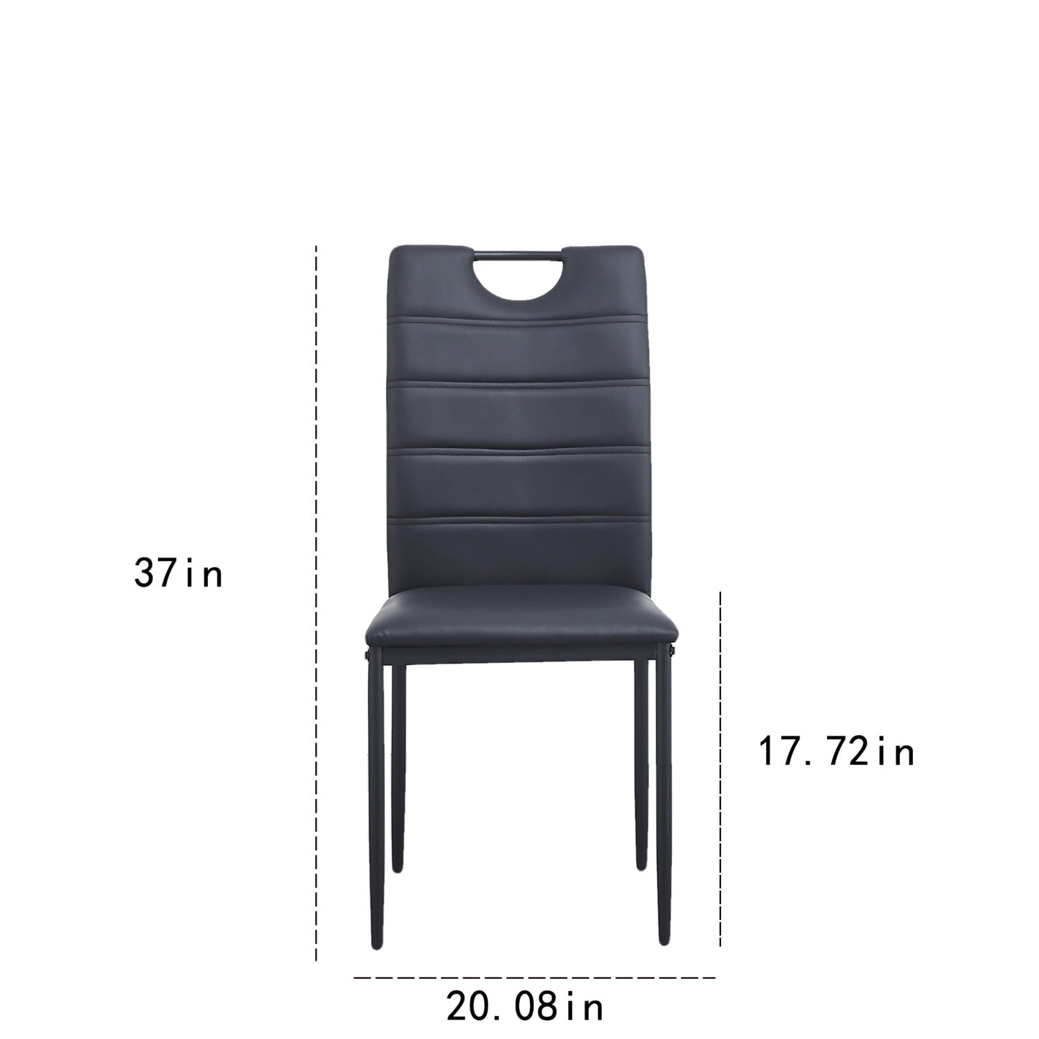 Kadyn PU Leather Dining Chairs Set of 4, High-Back Dining Side Chairs with cushion and painted metal legs, Modern Upholstered Dining Chairs for Living Room, Light Grey Kadyn PU Leather Dining Chairs Set of 4, High-Back Dining Side Chairs with cushion and painted metal legs, Modern Upholstered Dining Chairs for Living Room, Light Grey