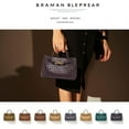 thumbnail image 5 of CAILDANL Woven Leather Handbag, Bucket Style Tote with Gold Lock Design, Top Handle Shoulder Bag for Women, Clutch Bag, 5 of 9