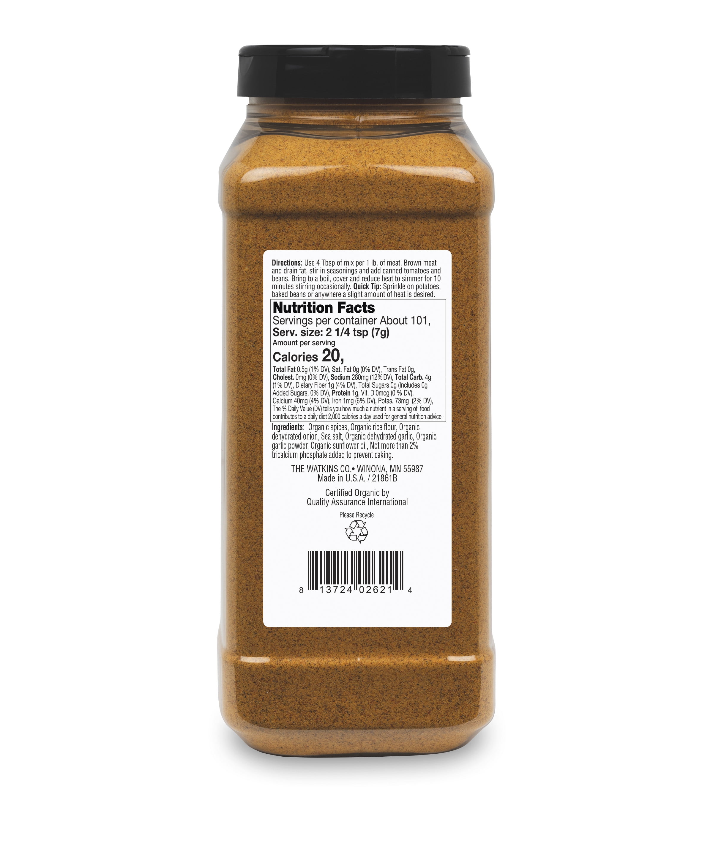 Watkins Organic Chili Gourmet Seasoning Mix, 25 oz.