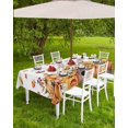 thumbnail image 4 of Outdoor Tablecloth with Umbrella Hole & Zipper, Orange Pumpkins Leaves Rectangle Tablecloth 60x102 Inch, Fall Sunflowers Country Farm Patio Table Cover Waterproof Table Cloth for Picnic/Party, 4 of 6