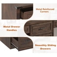 thumbnail image 6 of 80.9" Two Person Desk with Charging Station & 5 Storage Drawers – Industrial Farmhouse Home Office Computer Desk, 6 of 9