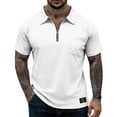 thumbnail image 2 of Dresfit Mens Polo Quarter Zip Shirts Short Sleeve Big and Tall Collared T-Shirt Summer 2026 Lapel Business Shirt Zipper Lightweight Athletic Tees White 2XL, 2 of 6