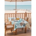 thumbnail image 2 of Outdoor Tablecloth with Umbrella Hole for Patio/Picnic/Party/Camping, Ocean Coral Waterproof Table Cloth Rectangle Table Cover Washable, Summer Coastal Marine Seaweed Starfish Watercolor (60"x 120"), 2 of 8