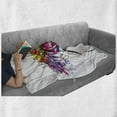 thumbnail image 6 of Watercolor Soft Flannel Fleece Throw Blanket, Chrysanthemum Flower Illustration Friendship Well Being Honoring Loved Ones, Cozy Plush for Indoor and Outdoor Use, 50" x 70", Multicolor, by Ambesonne, 6 of 6