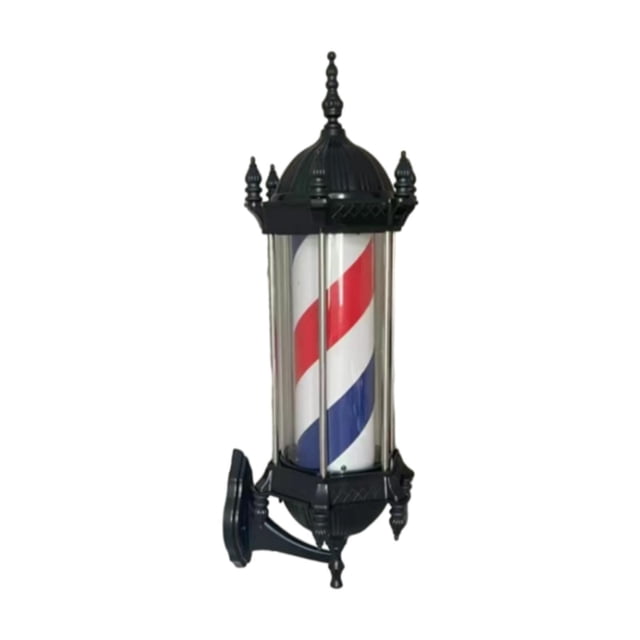 Letrero LED giratorio de peluquería, letrero clásico tradicional de peluquería abierta para montaje en pared para exteriores