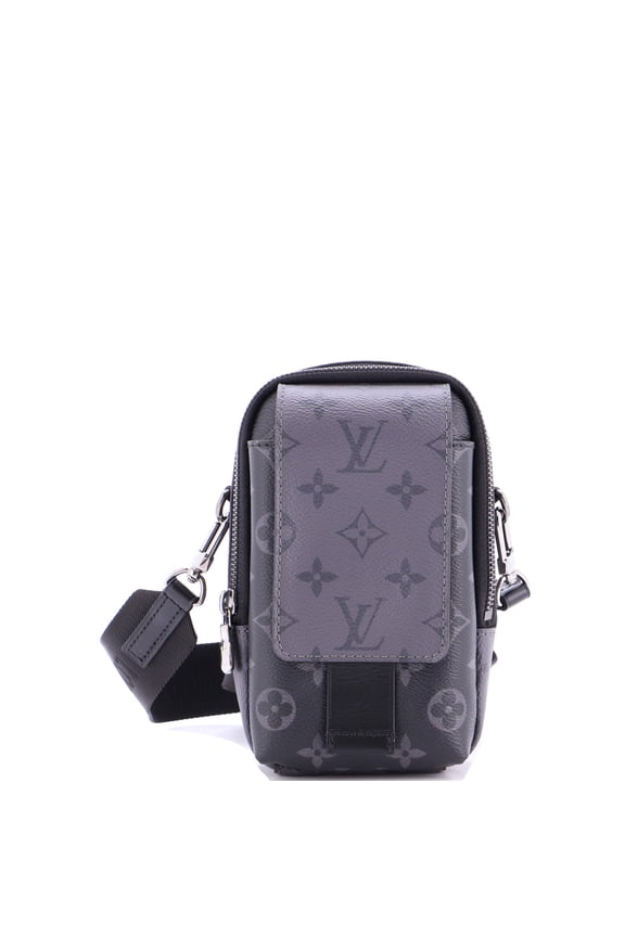 Pre-Owned Double Phone Pouch NM Reverse Monogram Eclipse Canvas By Rebag