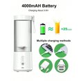 thumbnail image 3 of TFixol Portable USB Rechargeable Mini Blender with 6 Blades, Compact Handheld Juicer for Shakes and Smoothies, Ideal for Travel, Sports, and Outdoor Use, White, 3 of 7