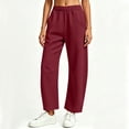 thumbnail image 2 of Riecok Barrel Leg Sweatpants Women Elastic High Waist Fleece Pants Pull on Wide Leg Sweat Pant Workout Winter Trouser with Pockets Wine XL, 2 of 8