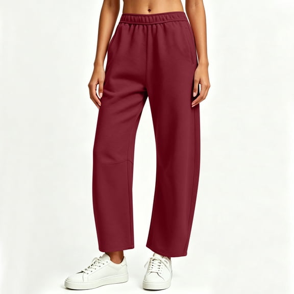 Wide Leg Sweatpants Women Zaewscy Women's Solid Color Elastic High Waist Wide Leg Sports Curved Knife Sweatpants With Casual Loose Jogging Pants With Pockets Sports Pants