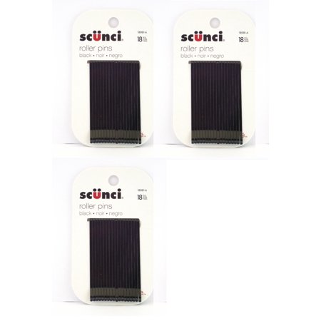 Scunci Black Roller Pins 18 Pcs 3 Pack Makeup Blender Stick