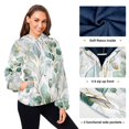 thumbnail image 5 of Iauyy Women's (s-xl) Pockets Fuzzy Sweatshirt -Double Plush Run Loose-fitting Hooded Sweater Design Wind Warmth for Sport Casual Leisure Jogging,Eucalyptus Leaves and Branches, 5 of 8