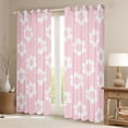 thumbnail image 2 of Homewish Kawaii Flower Black Out Curtains,Cute Cartoon Floral Curtains Pack of 2 (42x63 Each),Pink White Bedroom Curtains For Teens,Luxury Bedroom Decor, 2 of 6