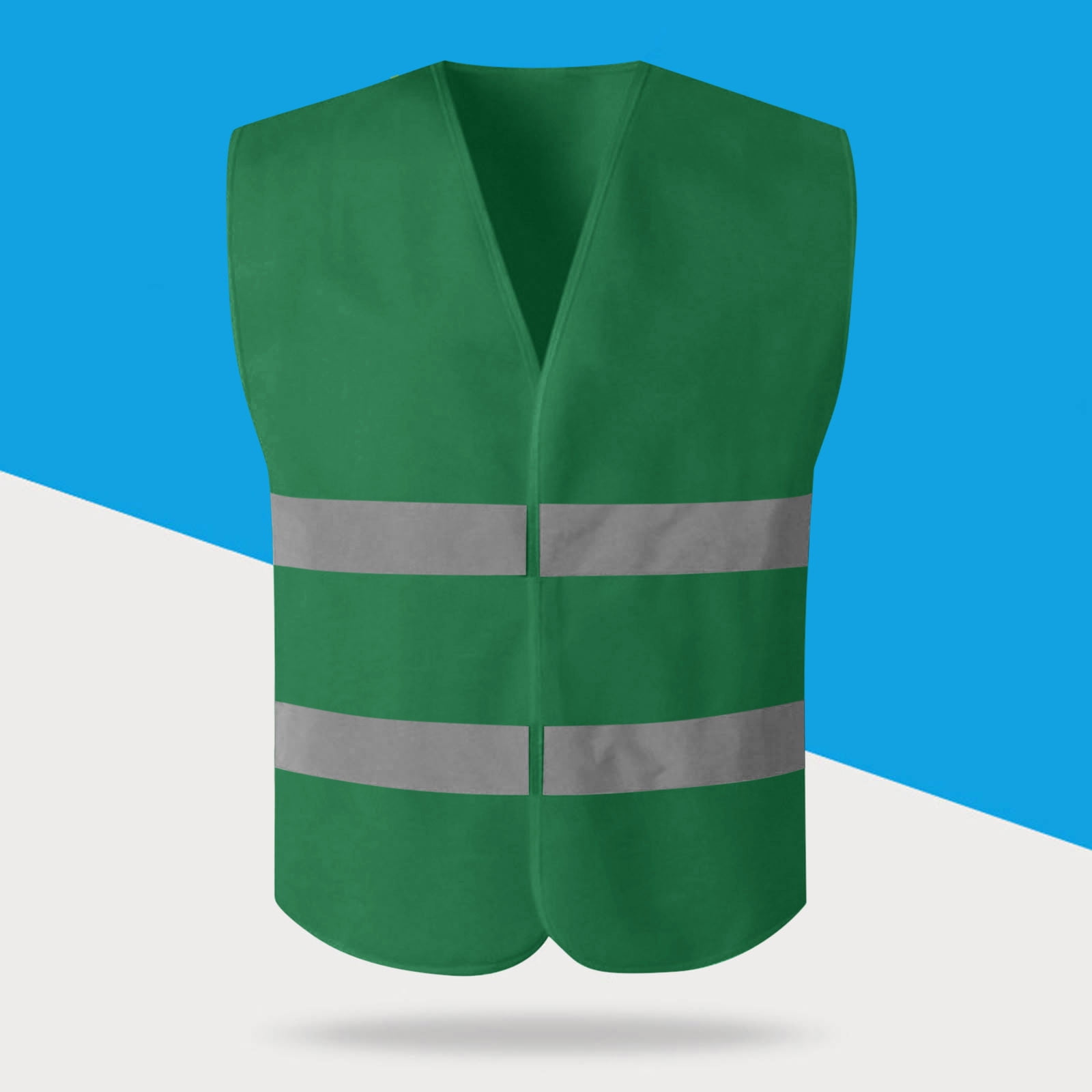 SZJXBUY Construction Vests for Men High Visibility Mesh Sleeveless Reflective Vest with Pockets and Zipper Breathable Workout Outerwear Top Army Green,Free Size