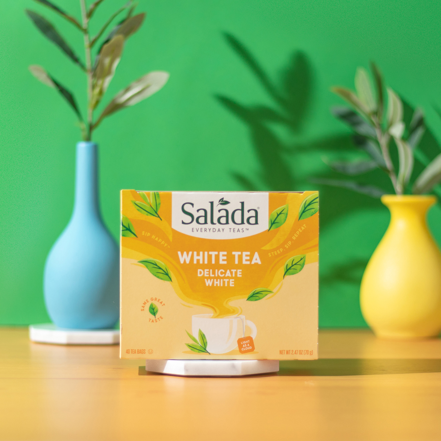 Salada White Tea with 40 Individually Wrapped Tea Bags Per Box (Pack of 6) Contains Caffeine Brew Hot Naturally Flavored