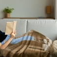 thumbnail image 3 of Desert Soft Flannel Fleece Throw Blanket, Sarai Batu Reconstruction of Capital City of Golden Horde Russia, Cozy Plush for Indoor and Outdoor Use, 70" x 90", Pale Brown Pale Blue, by Ambesonne, 3 of 5