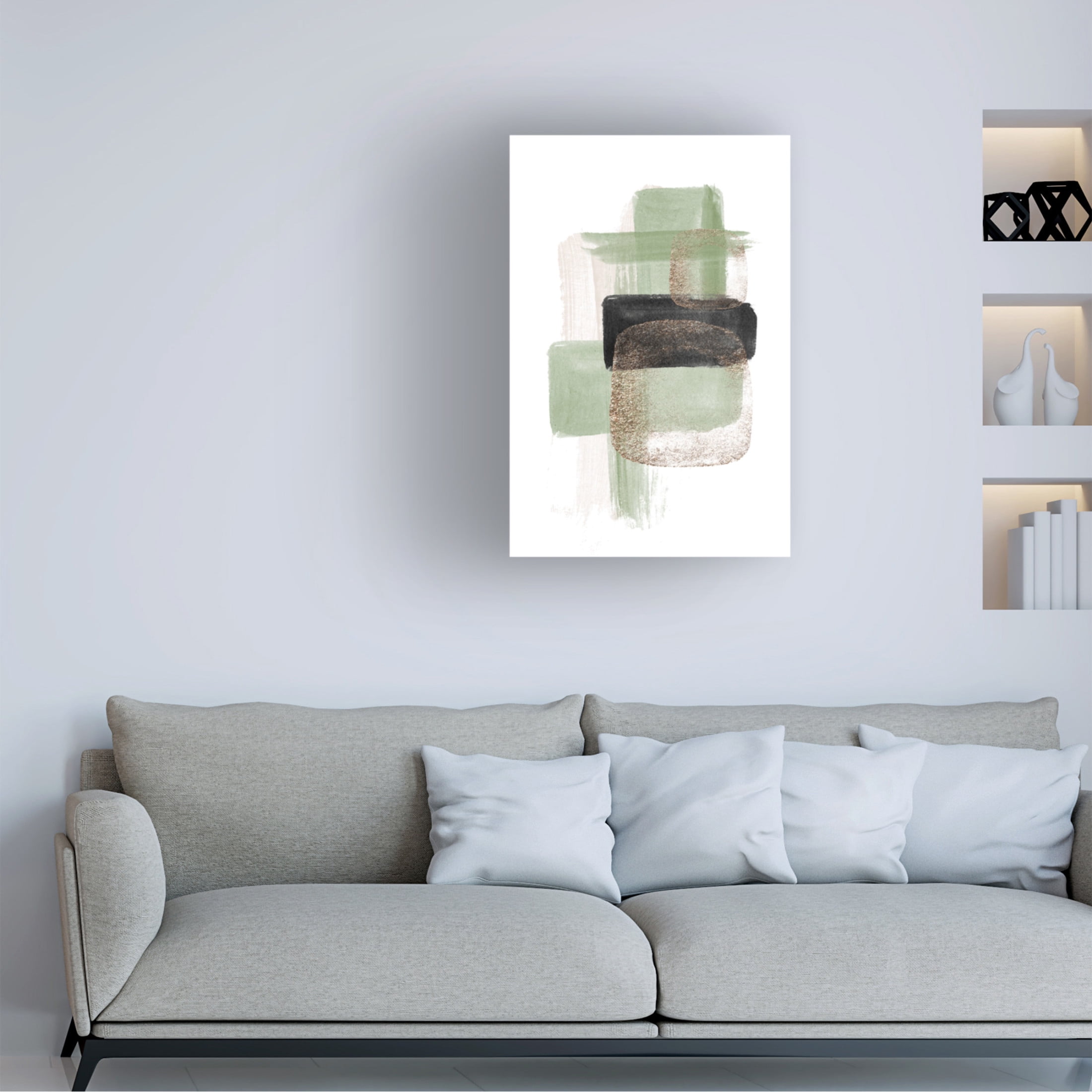 Trademark Fine Art Sally Ann Moss Simple Green 2 Canvas Wall Art