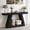 Black, variant on Fnova 55" Farmhouse Console Table, 2-Tier Storage Sofa Table, Long Wood Entryway Table for Hallway, Living Room, Easy Assembly