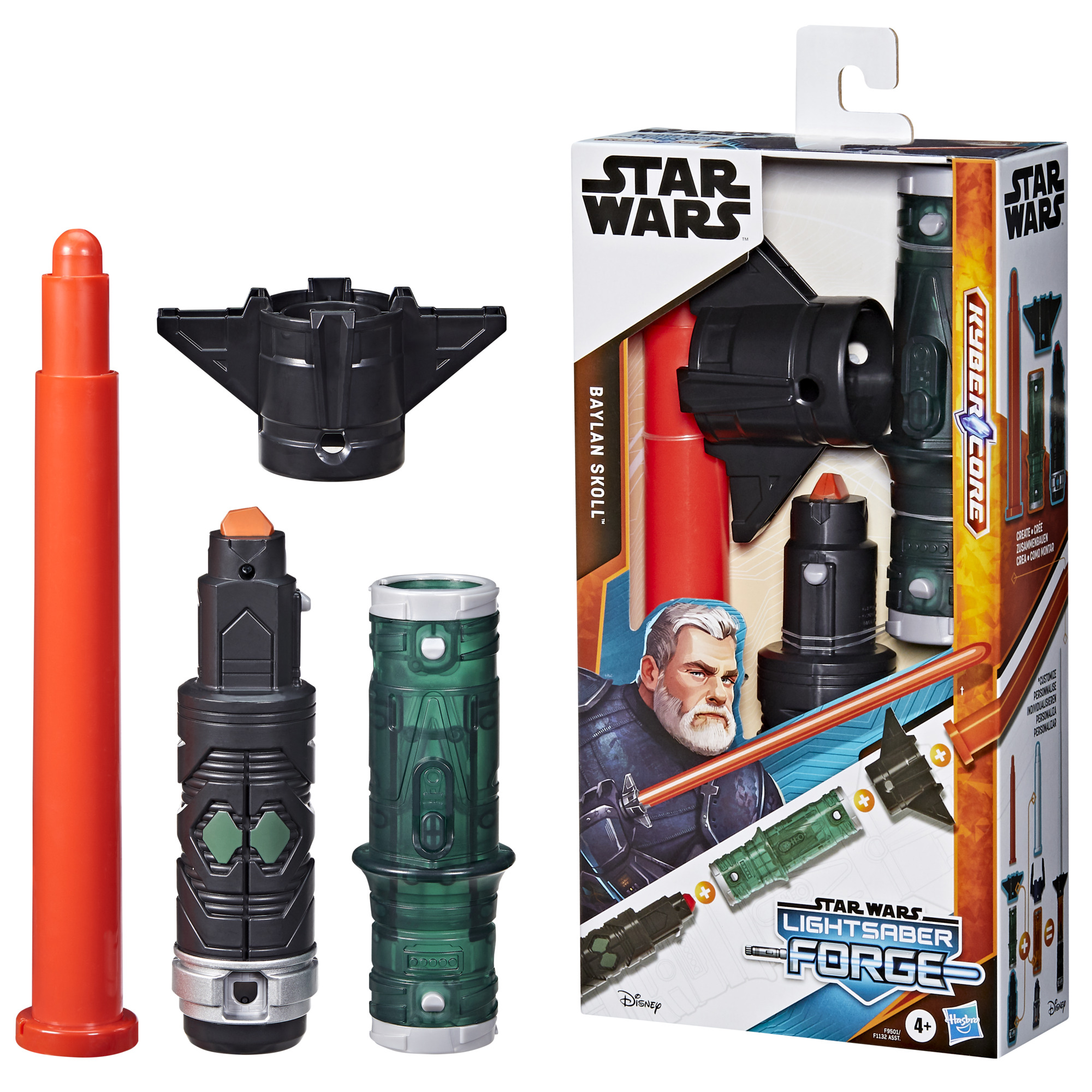 Star Wars Lightsaber Forge Kyber Core Baylan Skoll, sabre laser orange personnalisable