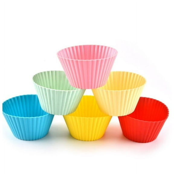 9.2cm Jumbo Silicone Muffin Cupcake Cases, Giant Reusable Cake Moulds, Large Nonstick Baking Cups for Yorkshire Pudding Tray, Deep Cupcake Tin, Bun Pan, Air Fryer Liners Bakeware,12 Pack