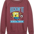 thumbnail image 3 of Spongebob Squarepants - Kickin It Since 1999 - Women's French Terry Long Sleeve Shirt, 3 of 6