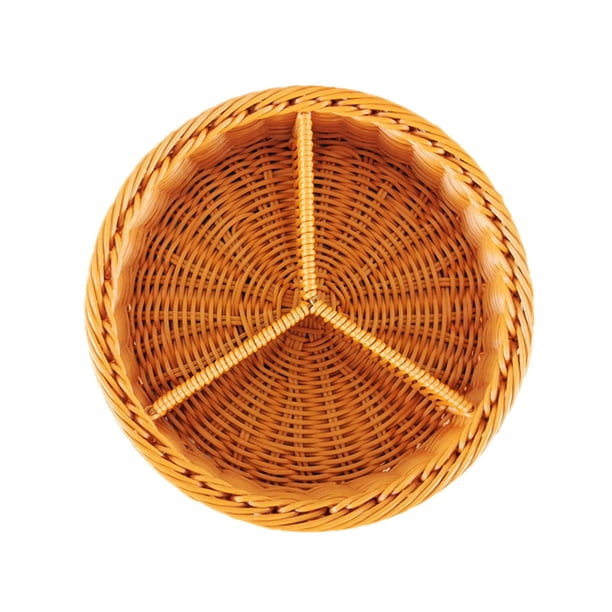 Cesta de Mimbre de Imitación, Bandeja para Aperitivos, Organizador de Cocina, Cesta de Pan Tejida de Mimbre