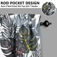 thumbnail image 4 of Kitchen Curtains 24 Inch Short - 3 Panel Set, Rod Pocket Window Curtain with Tropical Leaf Botanical Print, 100% Polyester for Farmhouse, Cafe, Kitchen, Bedroom, Easy Wash, 4 of 5