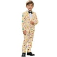 thumbnail image 2 of Xoenoiee Guinea Pig Donut Print Boys Suits Slim Fit Blazer and Pants Kids 3 Piece Formal Suits Toddler Tuxedo Wedding Graduation for Teen, Size 7-8 Years, 2 of 7