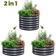thumbnail image 3 of King Bird 2PCS 2x2x1 ft Raised Garden Bed Galvanized Steel Planter Garden Box for Outdoor Gardening Vegetables Flowers Round Dark Gray, 3 of 10