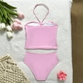 thumbnail image 6 of RMGVDSD Girls Tankini Swimsuits Two Piece Bathing Suits For Girls Floral Printed Swimwear Set Halter Neck Tops Bottoms Summer Beach Girls' Swimwear 10-11 Years, 6 of 8