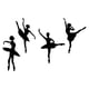 thumbnail image 1 of De Calcomanías De Pared De Ballet Autoadhesivas Combinación De Bricolaje 3D Elegante Bailarina Niña Pegatinas De Pared Para Niñas Dormitorio Arte Decoración De La Habitación Negro4 Piezas Moyic HA017782-00, 1 of 6